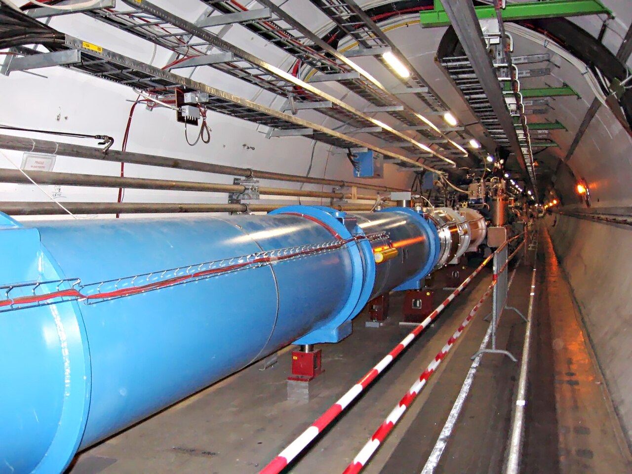 Interior of the Large Hadron Collider tunnel at CERN